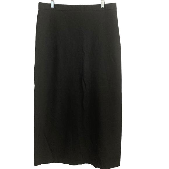 Old Navy Maxi Skirt Womens 12 Modest Black Slit Stretch - Picture 1 of 8